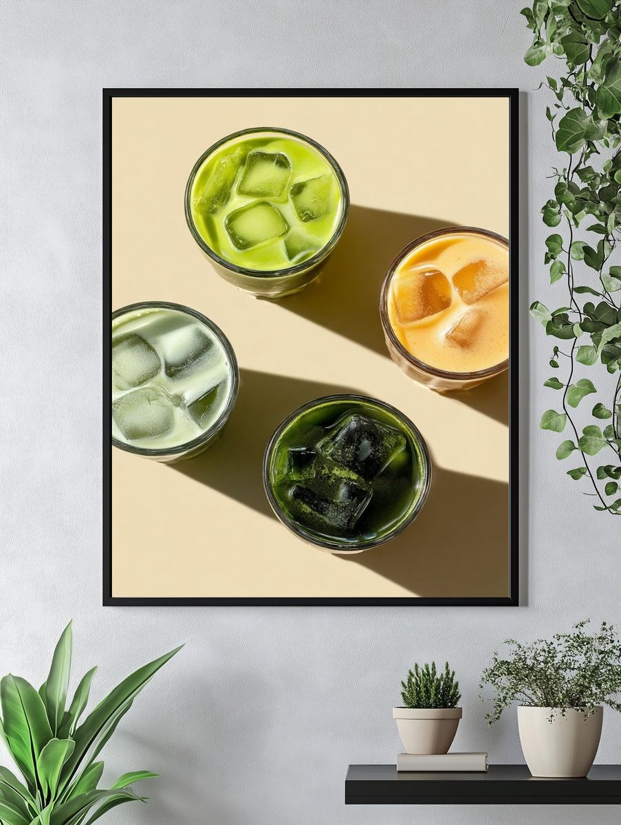 Iced Matcha Drinks Photography Poster. — room view 4