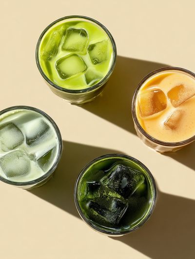 Iced Matcha Drinks Photography Poster. poster