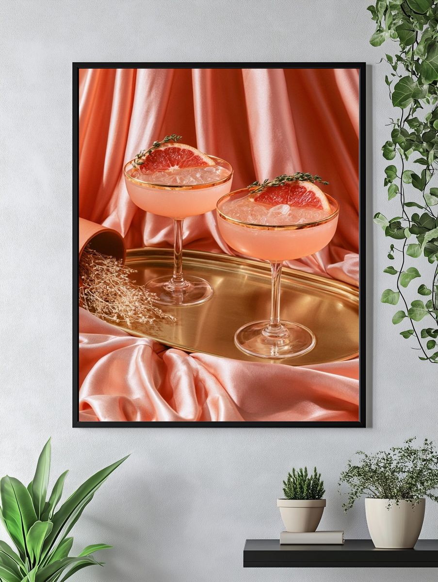 Grapefruit Cocktail Still Life Print. — room view 4