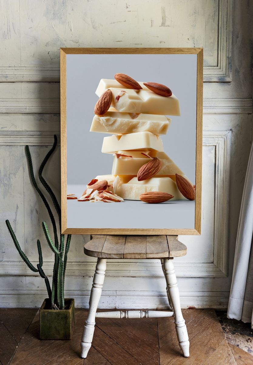 Almond Chocolate Stack Food Poster. room preview