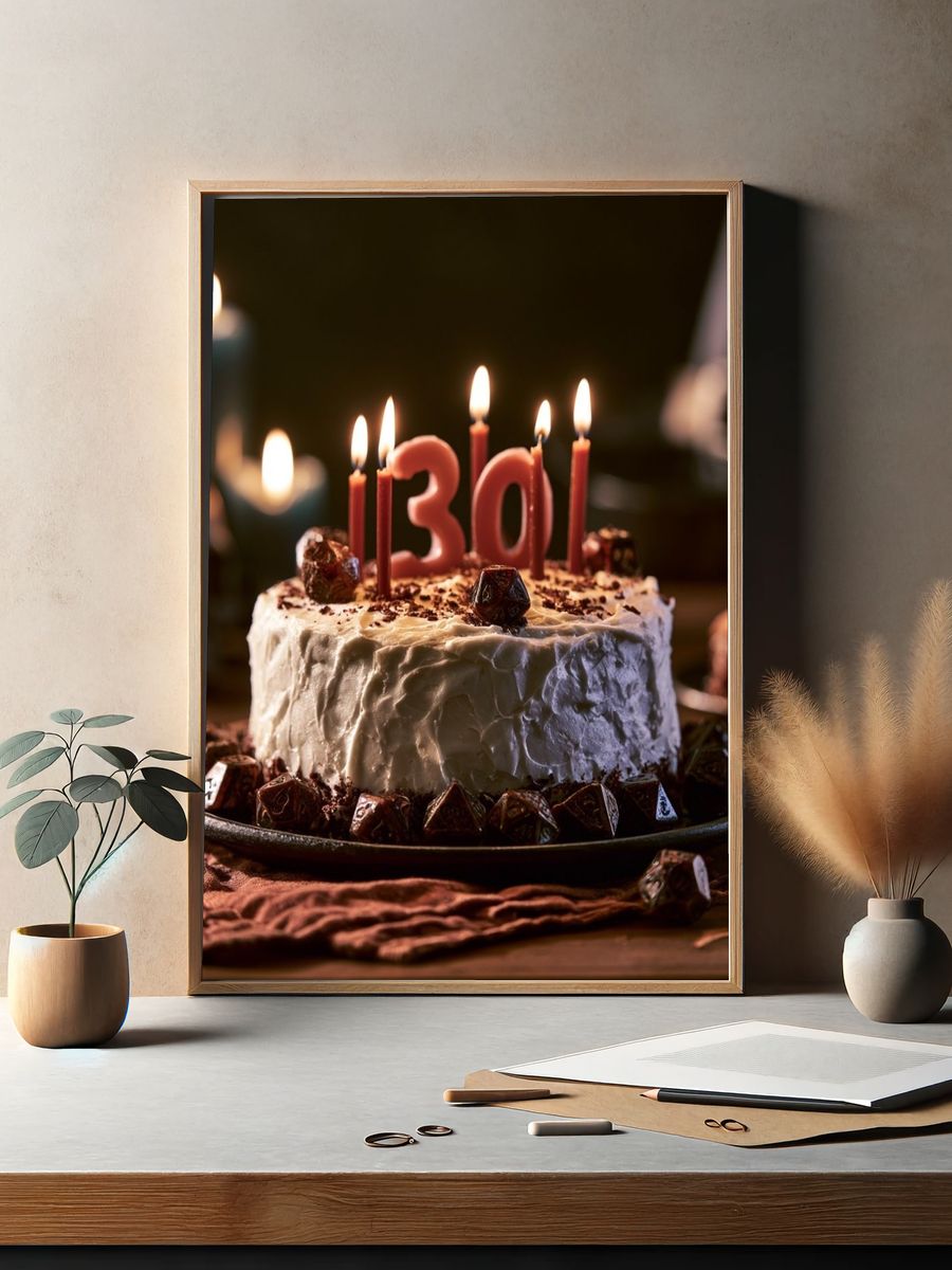Birthday Cake Candlelight Photography Poster. — room view 2