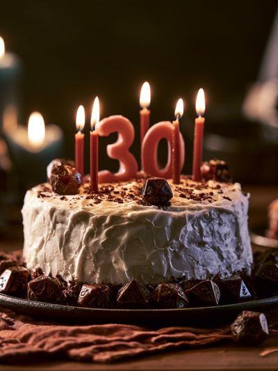 Birthday Cake Candlelight Photography Poster.
