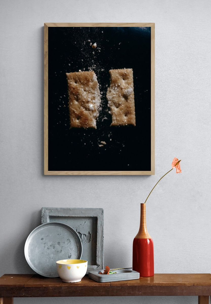 Cracked Cracker Still Life Poster. — room view 3