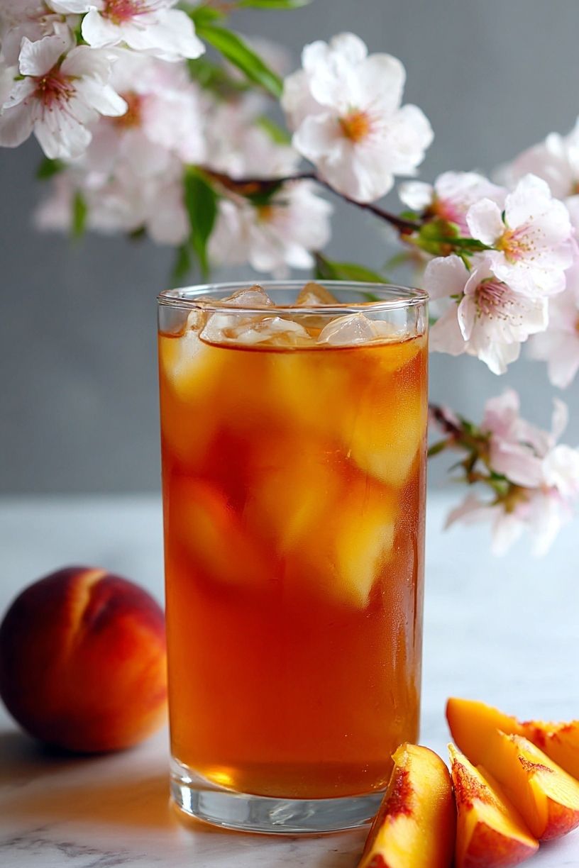 Peach Iced Tea Still Life Print. poster detail