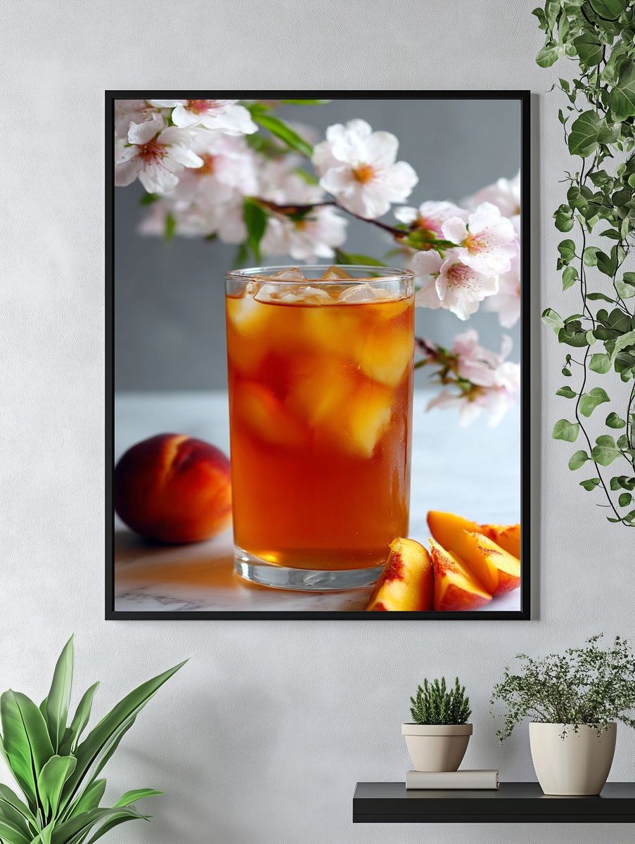 Peach Iced Tea Still Life Print. — room view 4