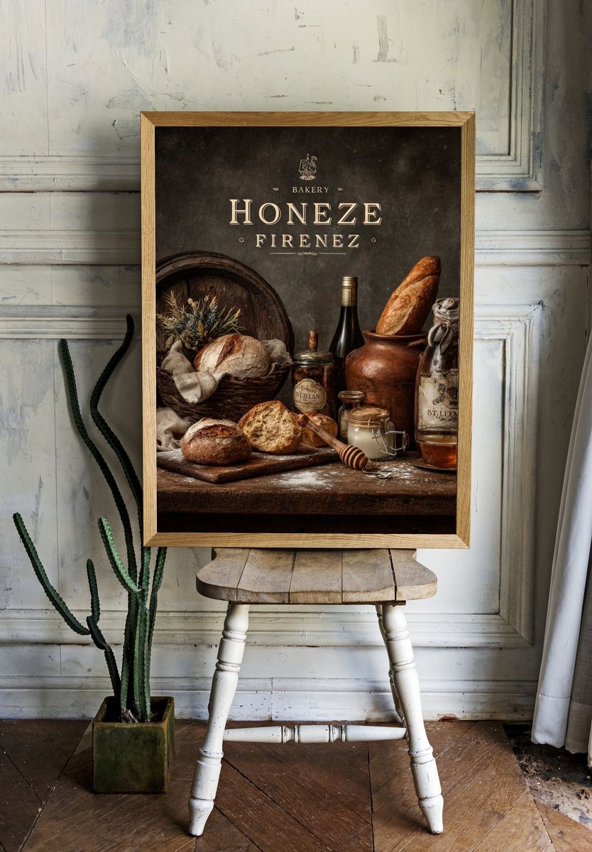 Rustic Bakery Still Life Vintage Print room preview