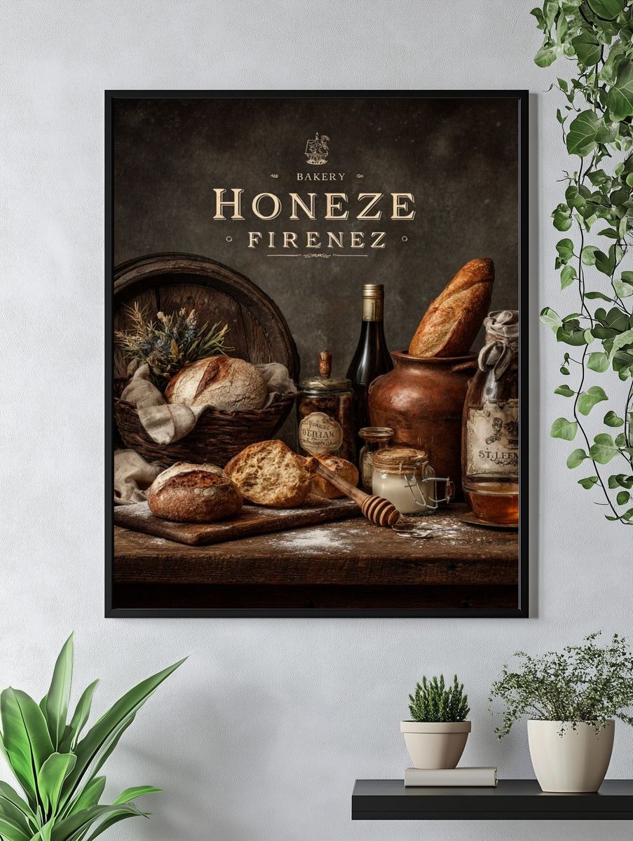 Rustic Bakery Still Life Vintage Print. — room view 4