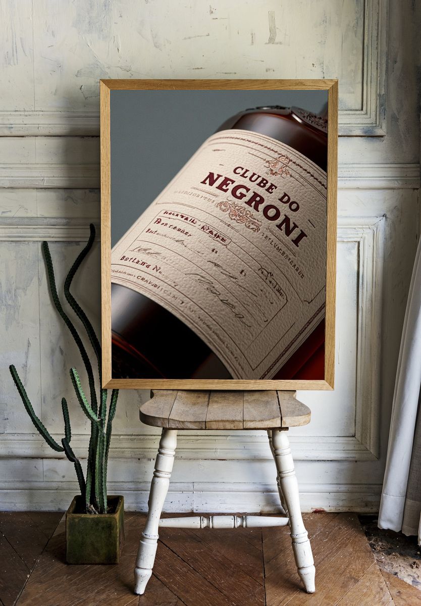 Clube do Negroni Bottle Print. room preview