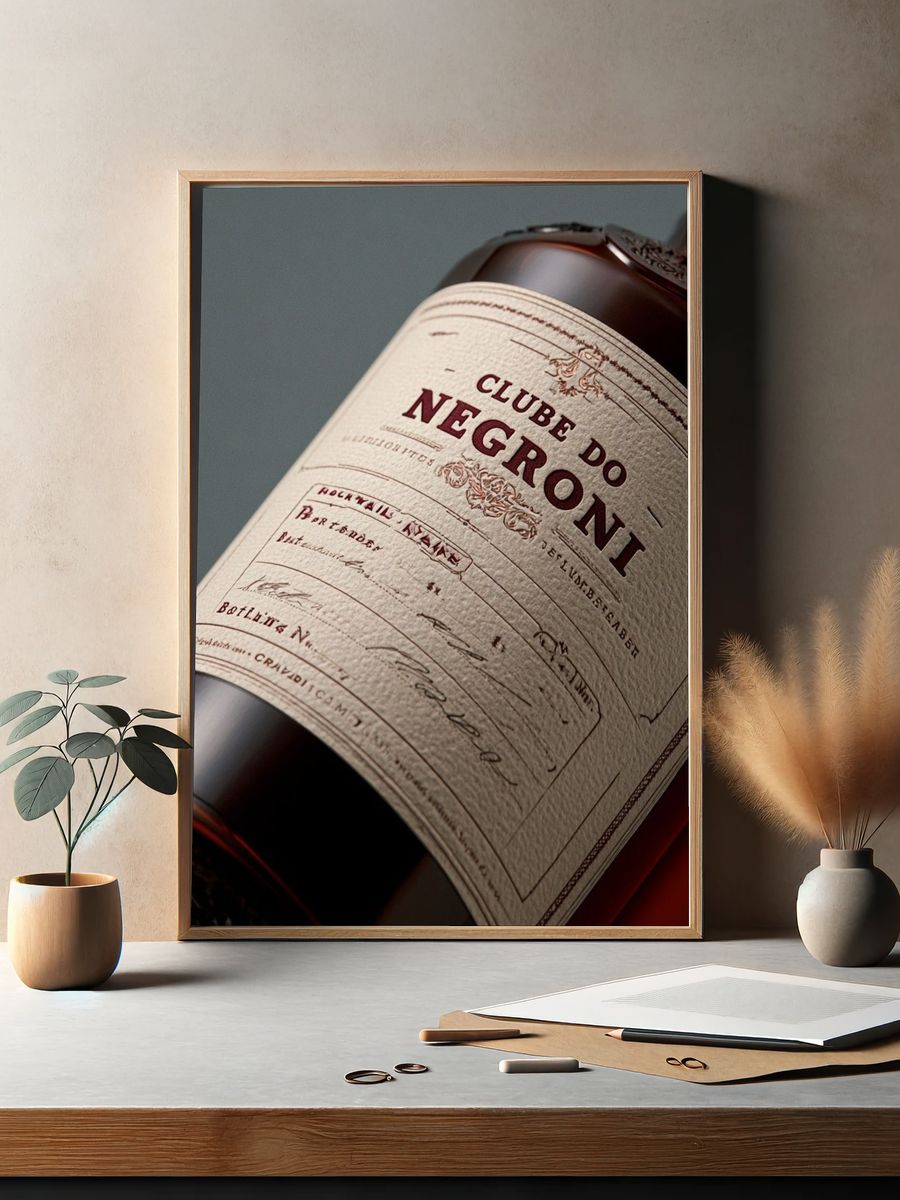Clube do Negroni Bottle Print. — room view 2