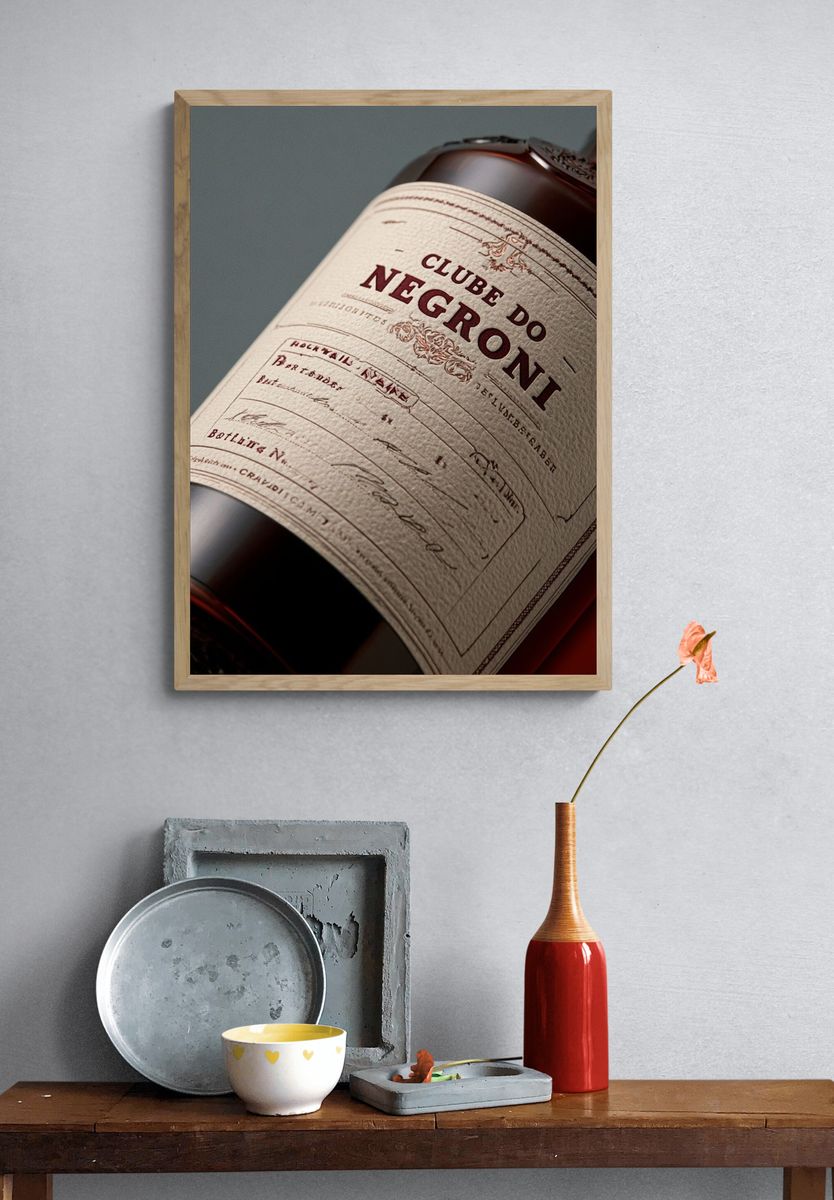Clube do Negroni Bottle Print. — room view 3