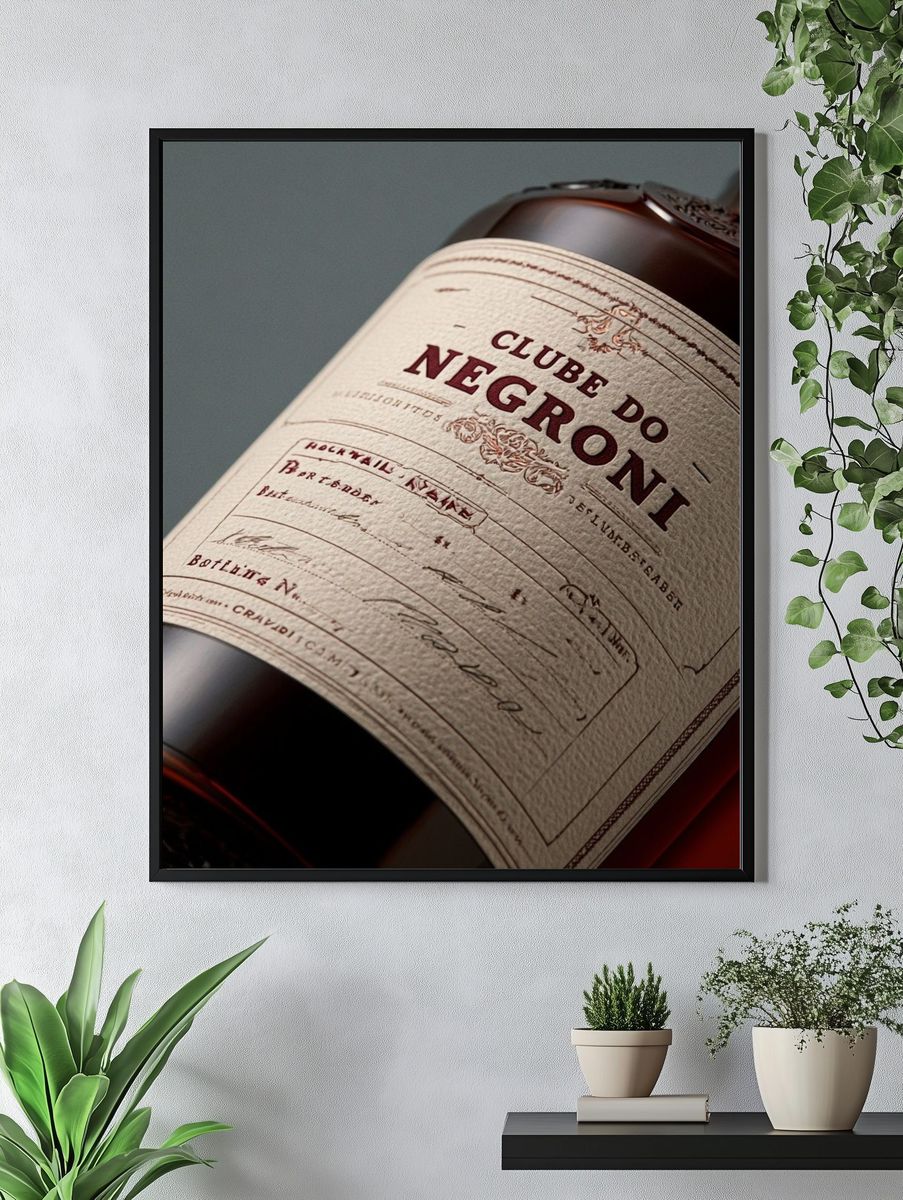 Clube do Negroni Bottle Print. — room view 4