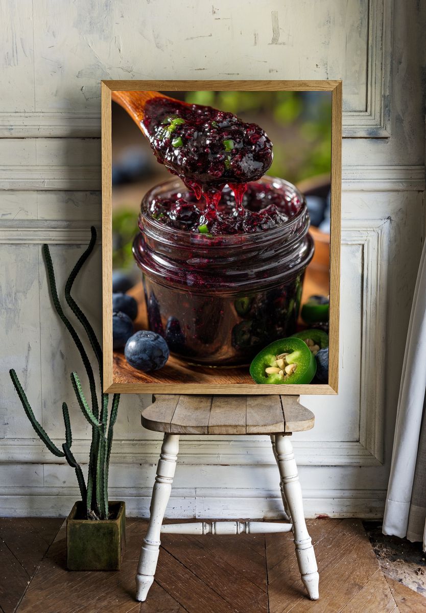 Blueberry Jam Food-Drink Poster. — room view 1