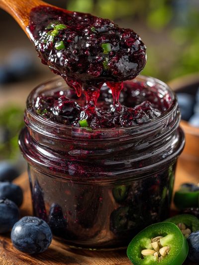 Blueberry Jam Food-Drink Poster. poster