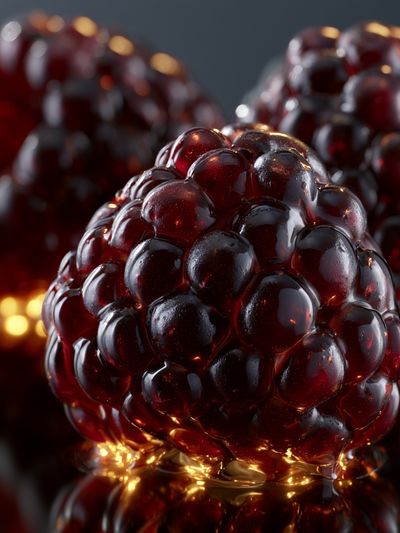 Glossy Blackberry Still Life Print.