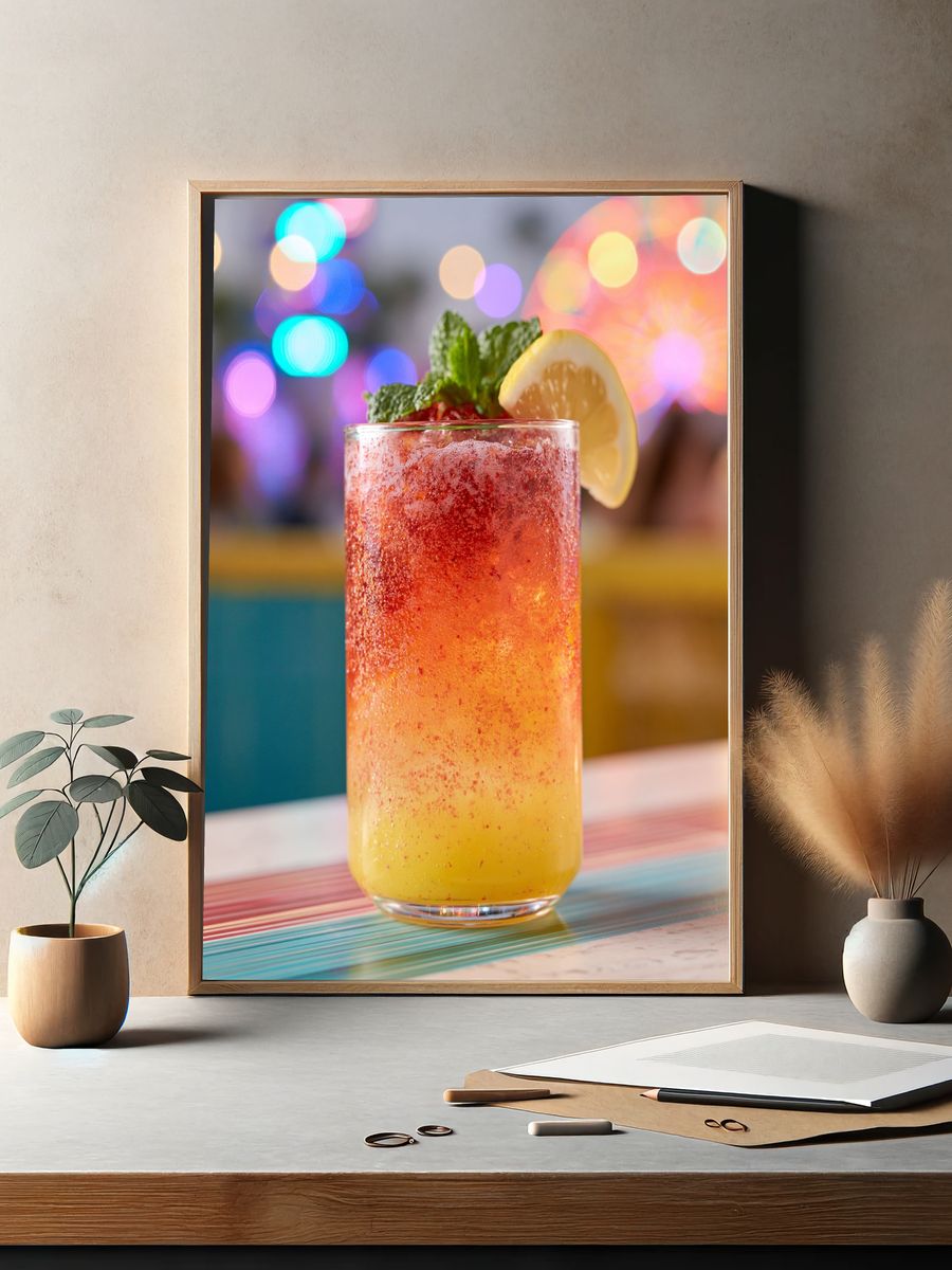 Citrus Cocktail Photography Poster. — room view 2