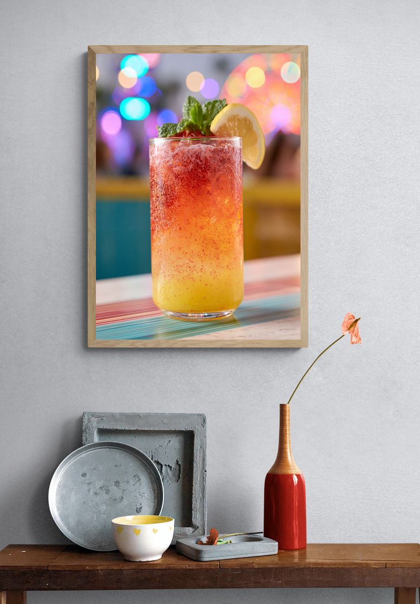 Citrus Cocktail Photography Poster. — room view 3