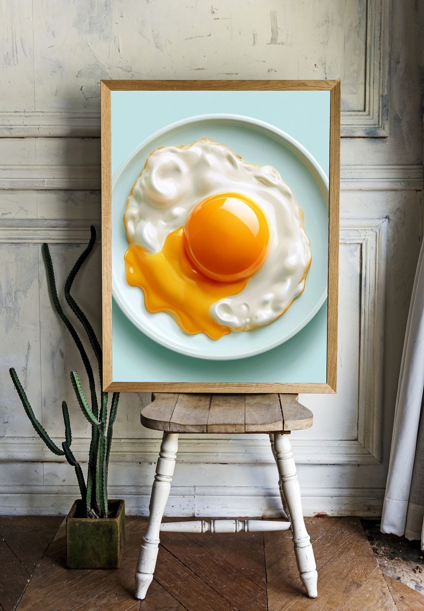 Sunny Fried Egg Illustration Poster. room preview