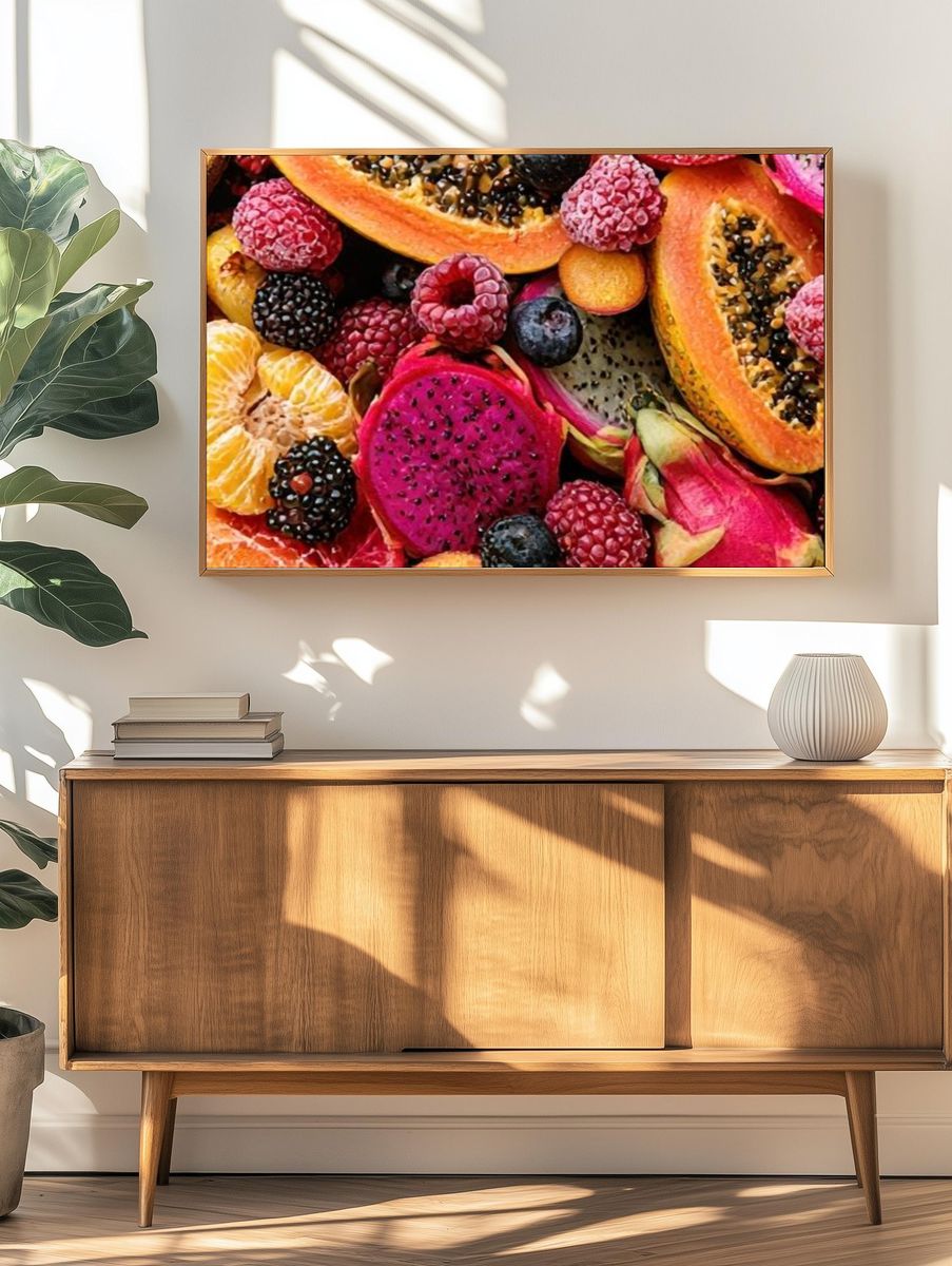 Tropical Fruit Still Life Poster. — room view 3
