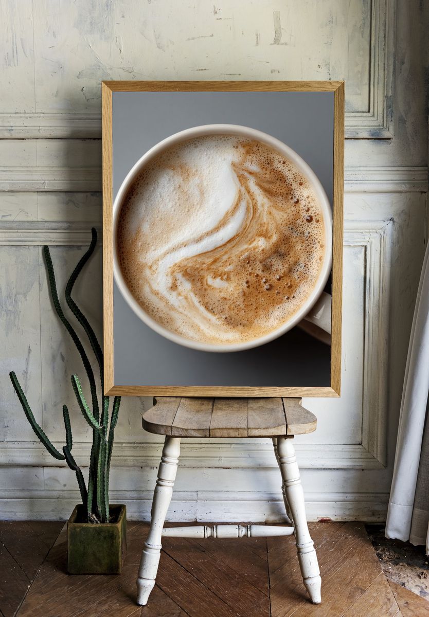 Cappuccino Foam Photography Poster. room preview