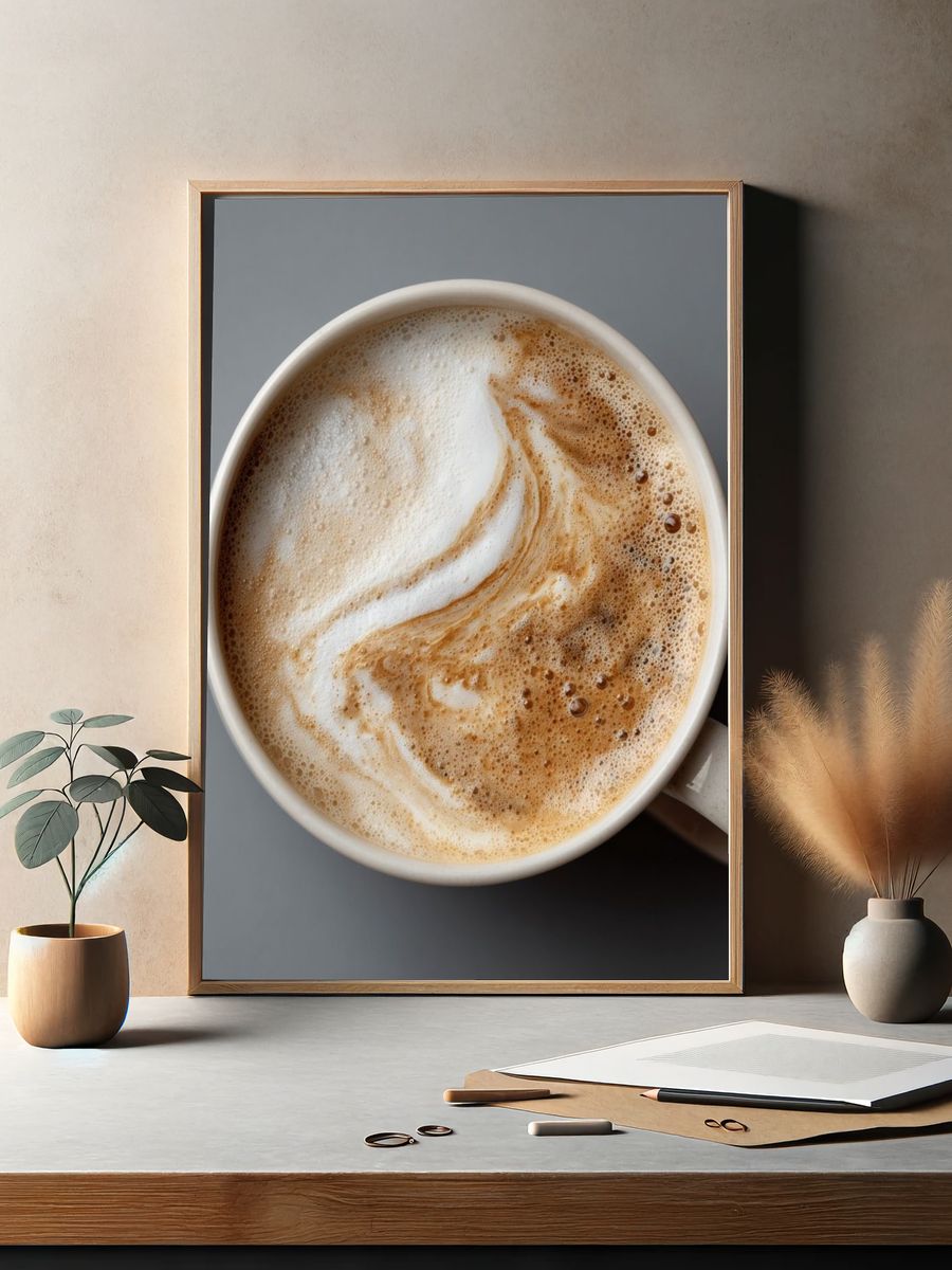 Cappuccino Foam Photography Poster. — room view 2