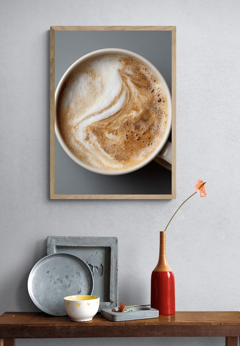 Cappuccino Foam Photography Poster. — room view 3
