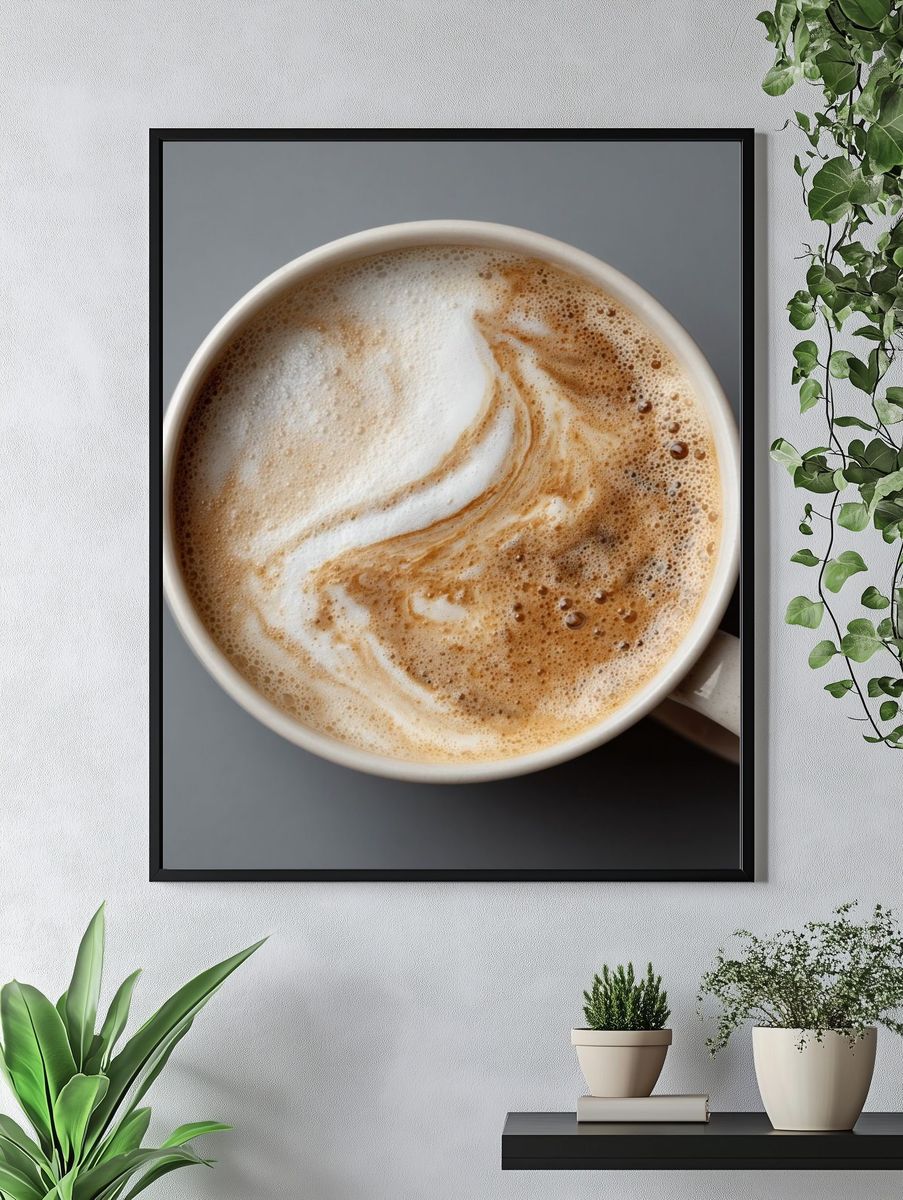 Cappuccino Foam Photography Poster. — room view 4