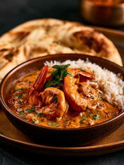 Shrimp Curry Bowl Food Photography Poster.