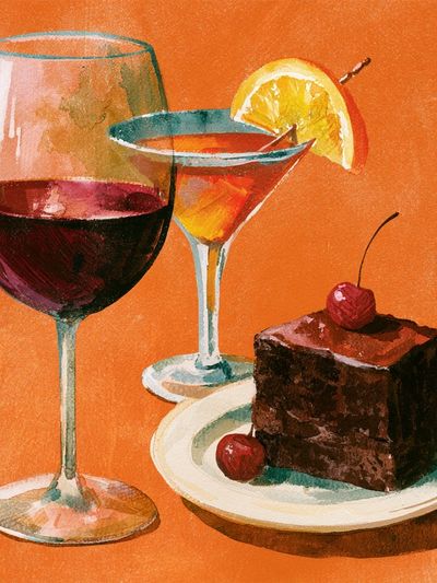 Cocktail and Dessert Watercolor Print.