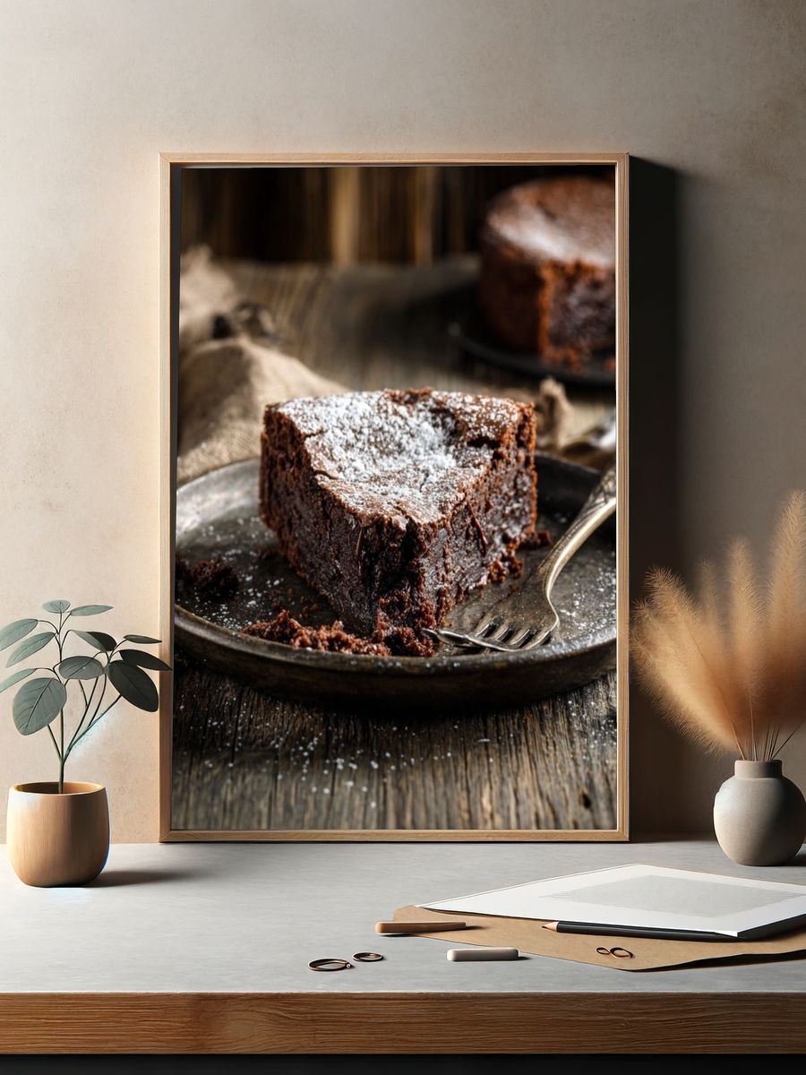 Chocolate Cake Still Life Poster. — room view 2