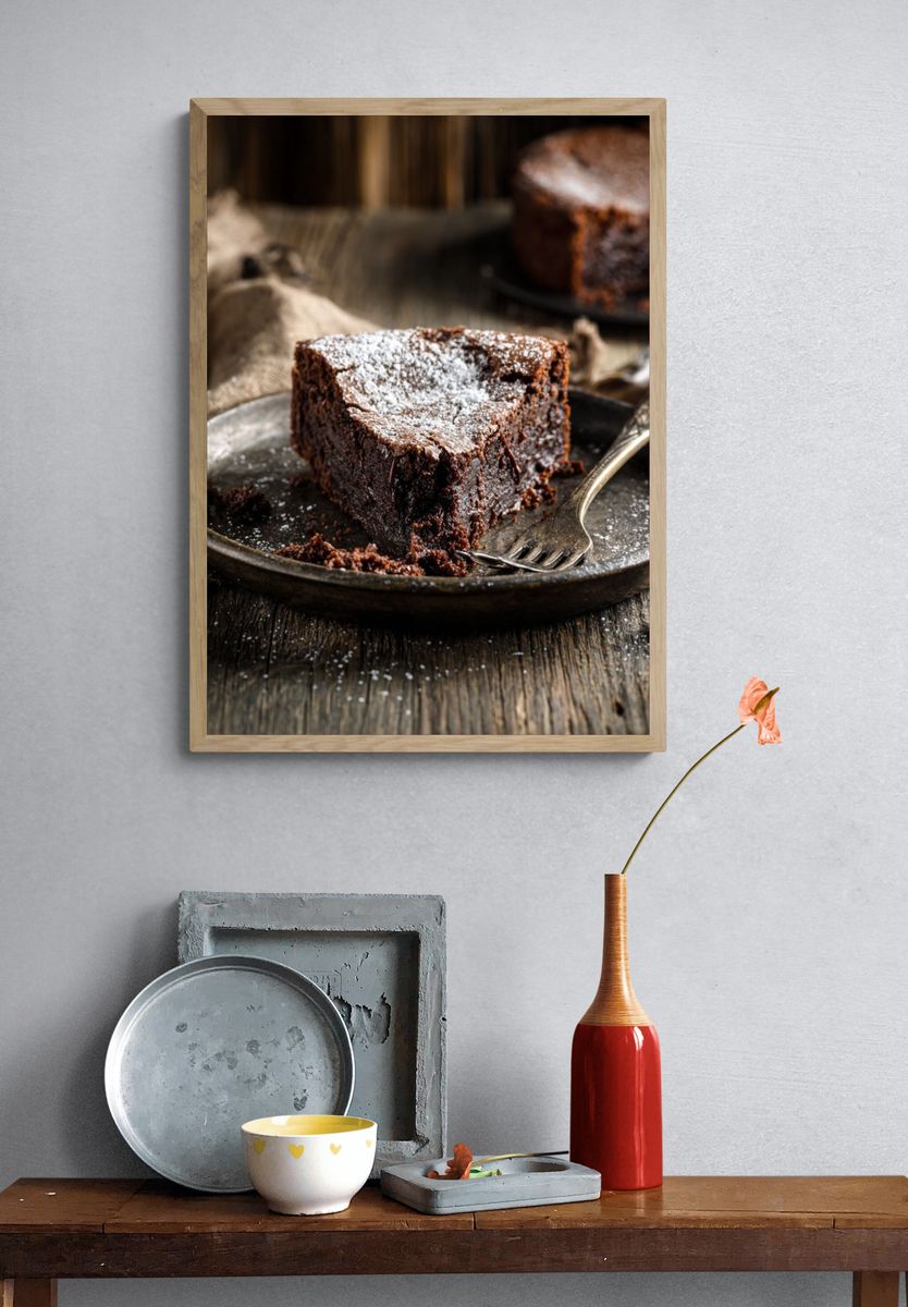 Chocolate Cake Still Life Poster. — room view 3