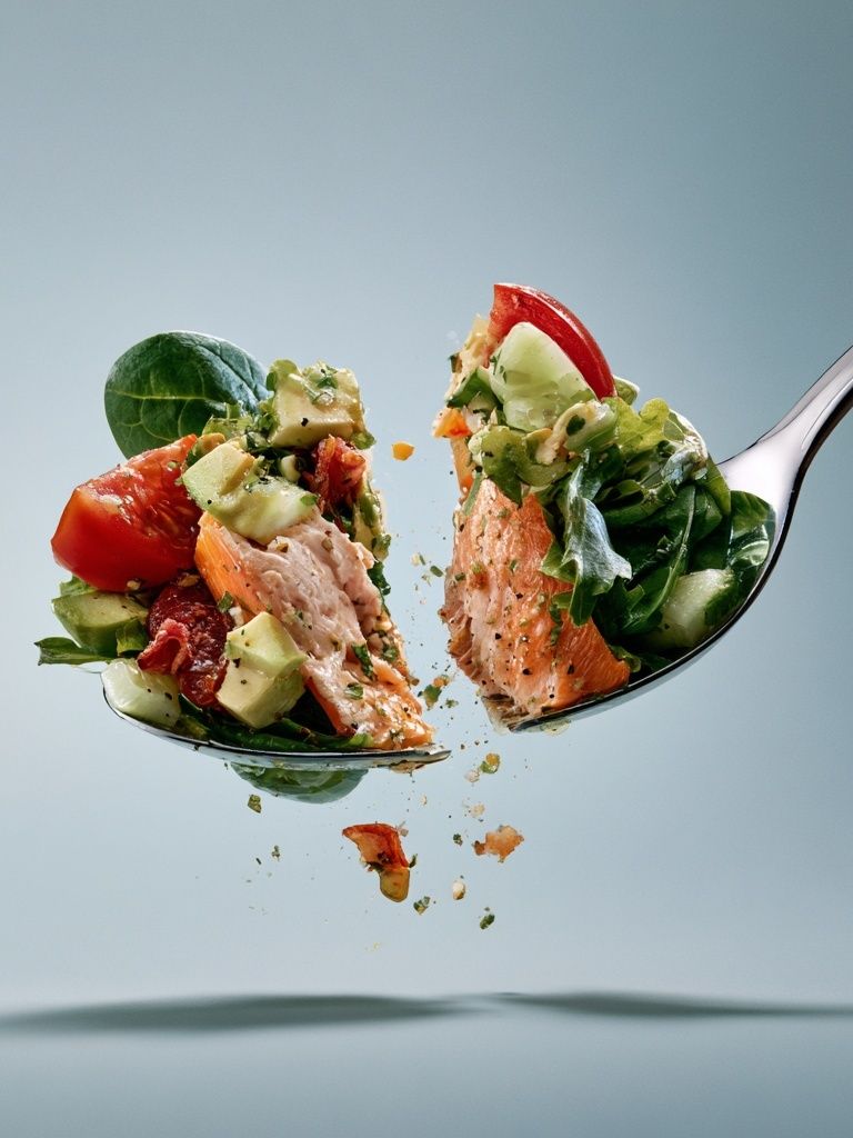 Salmon Salad Spoon Photography Poster. poster — food-drink art