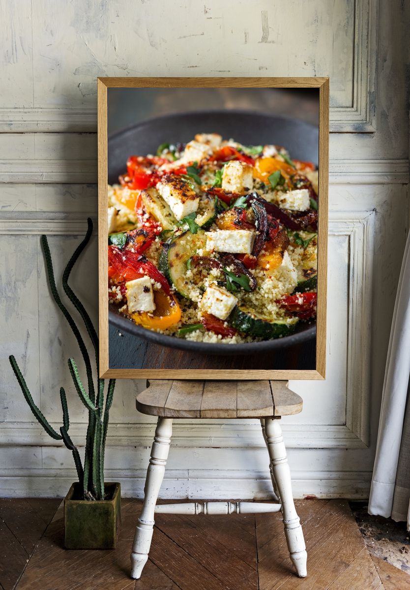 Roasted Vegetable Couscous Food Print. room preview