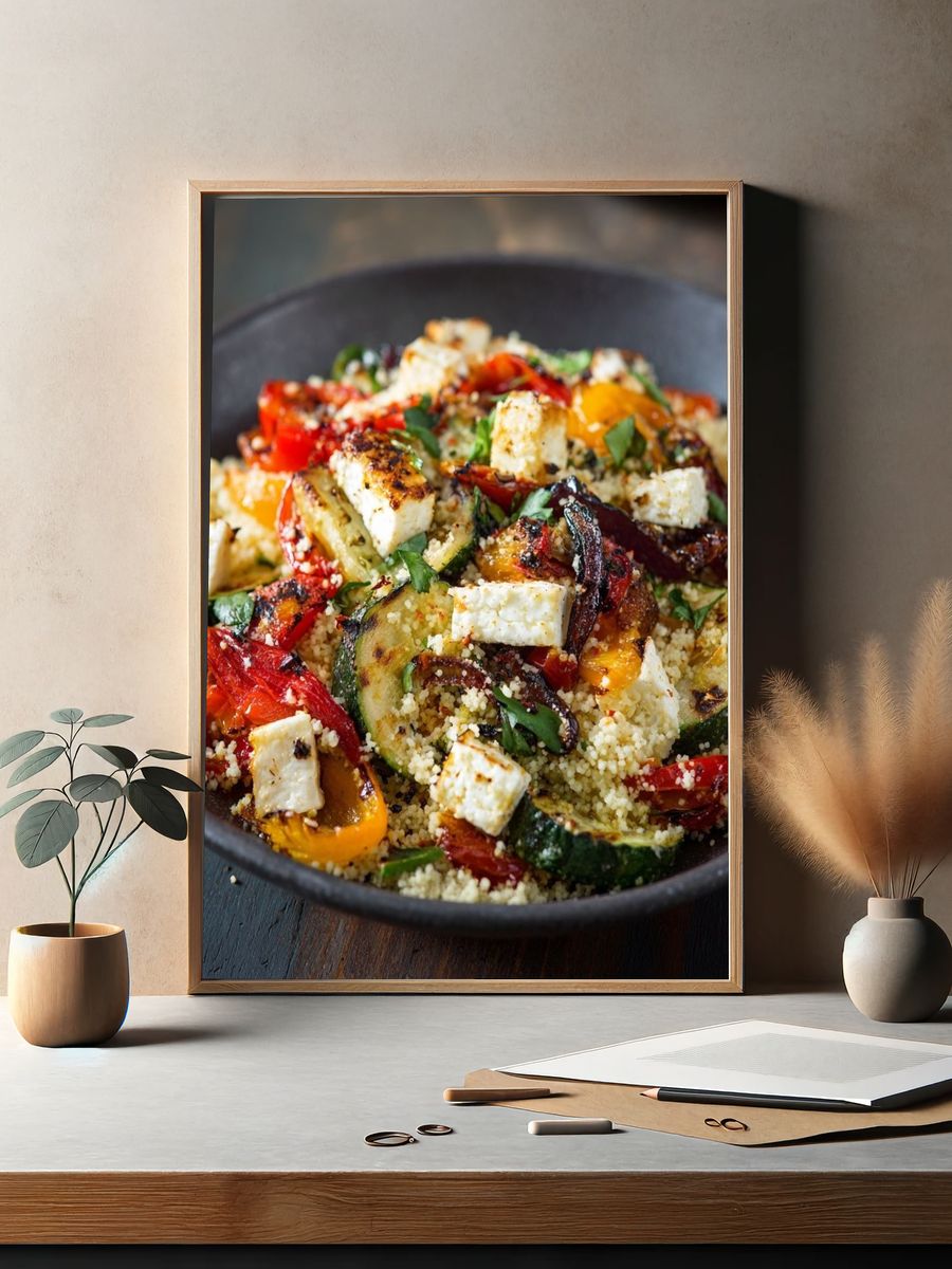 Roasted Vegetable Couscous Food Print. — room view 2