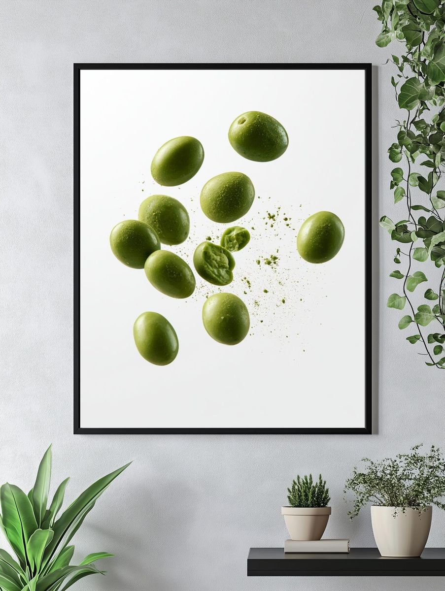 Green Olives Minimalist Print. — room view 4