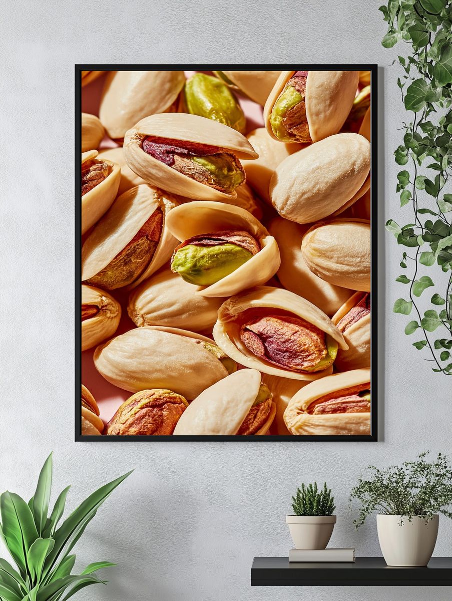 Pistachio Nuts Food Photography Poster. — room view 4