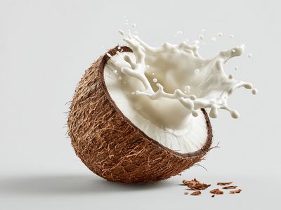 Coconut Milk Splash Photography Poster.
