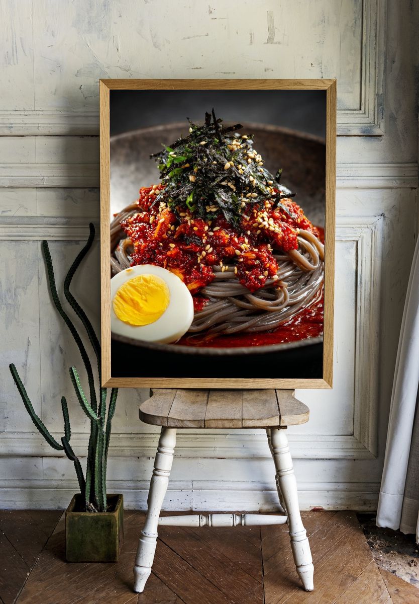 Spicy Korean Noodles Food Print room preview
