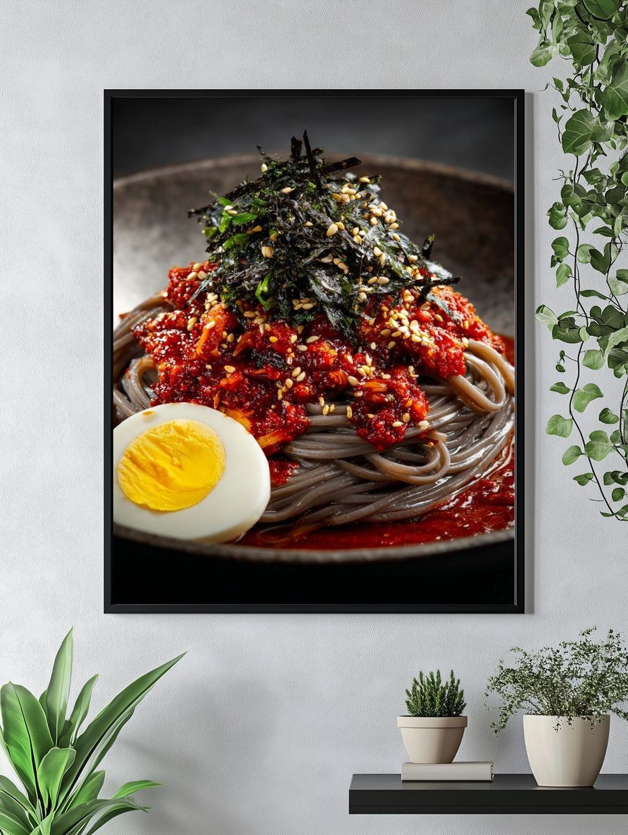 Spicy Korean Noodles Food Print. — room view 4