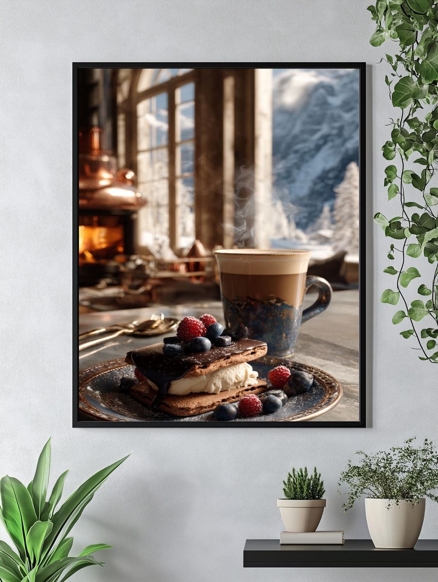 Cozy Coffee and Dessert Still Life Poster. — room view 4
