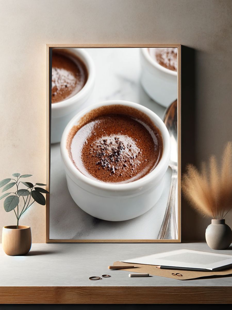 Chocolate Soufflé Dessert Photography Poster. — room view 2