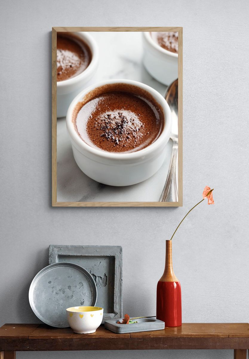 Chocolate Soufflé Dessert Photography Poster. — room view 3