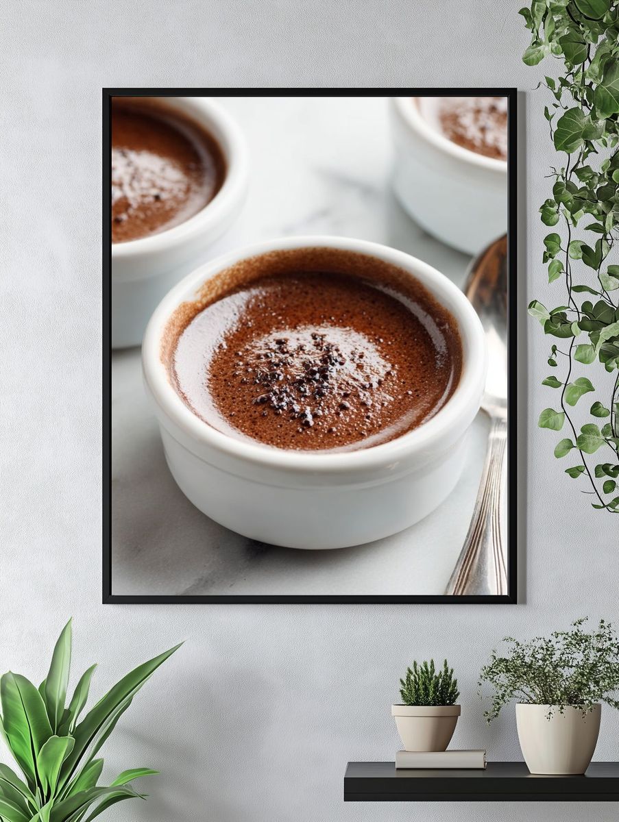 Chocolate Soufflé Dessert Photography Poster. — room view 4