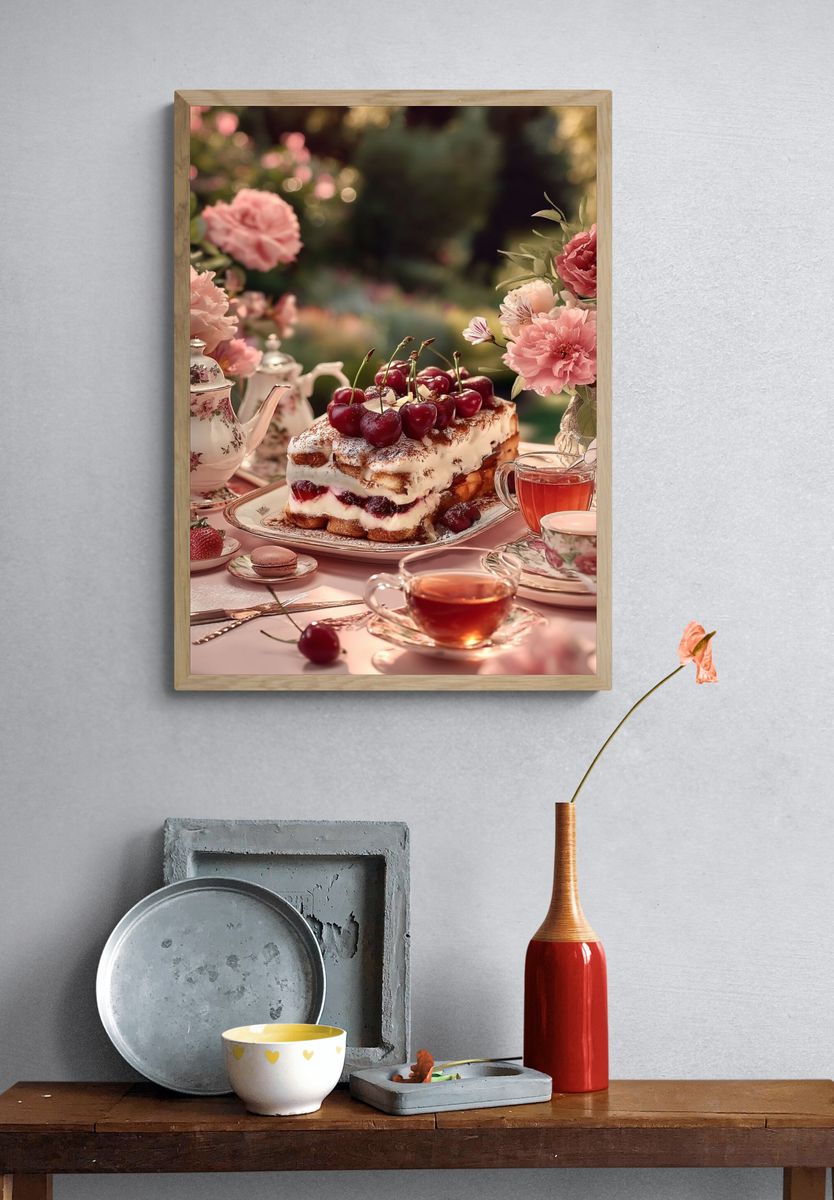 Cherry Tea Party Photography Poster. — room view 3