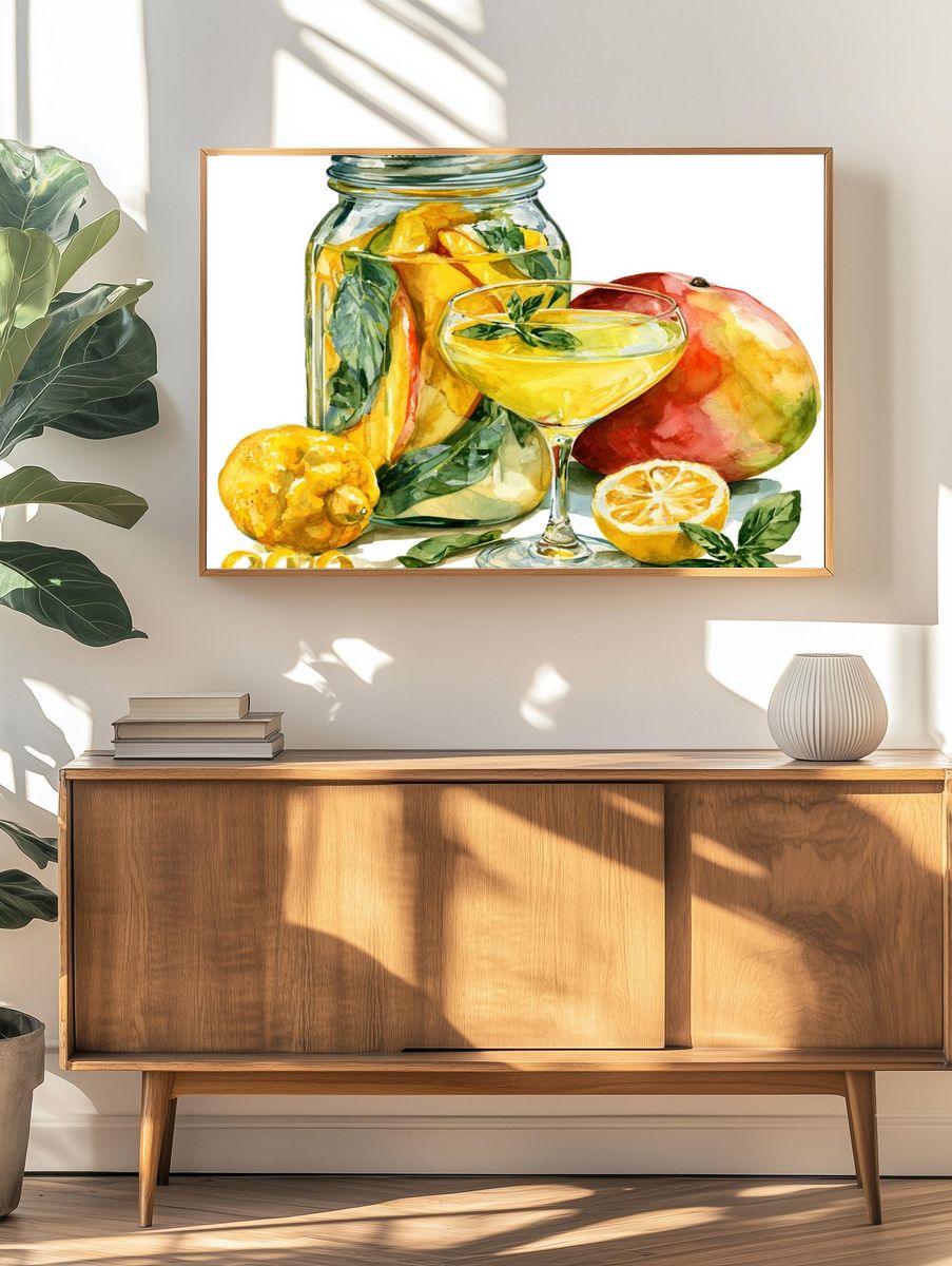 Citrus Sangria Watercolor Print. — room view 3