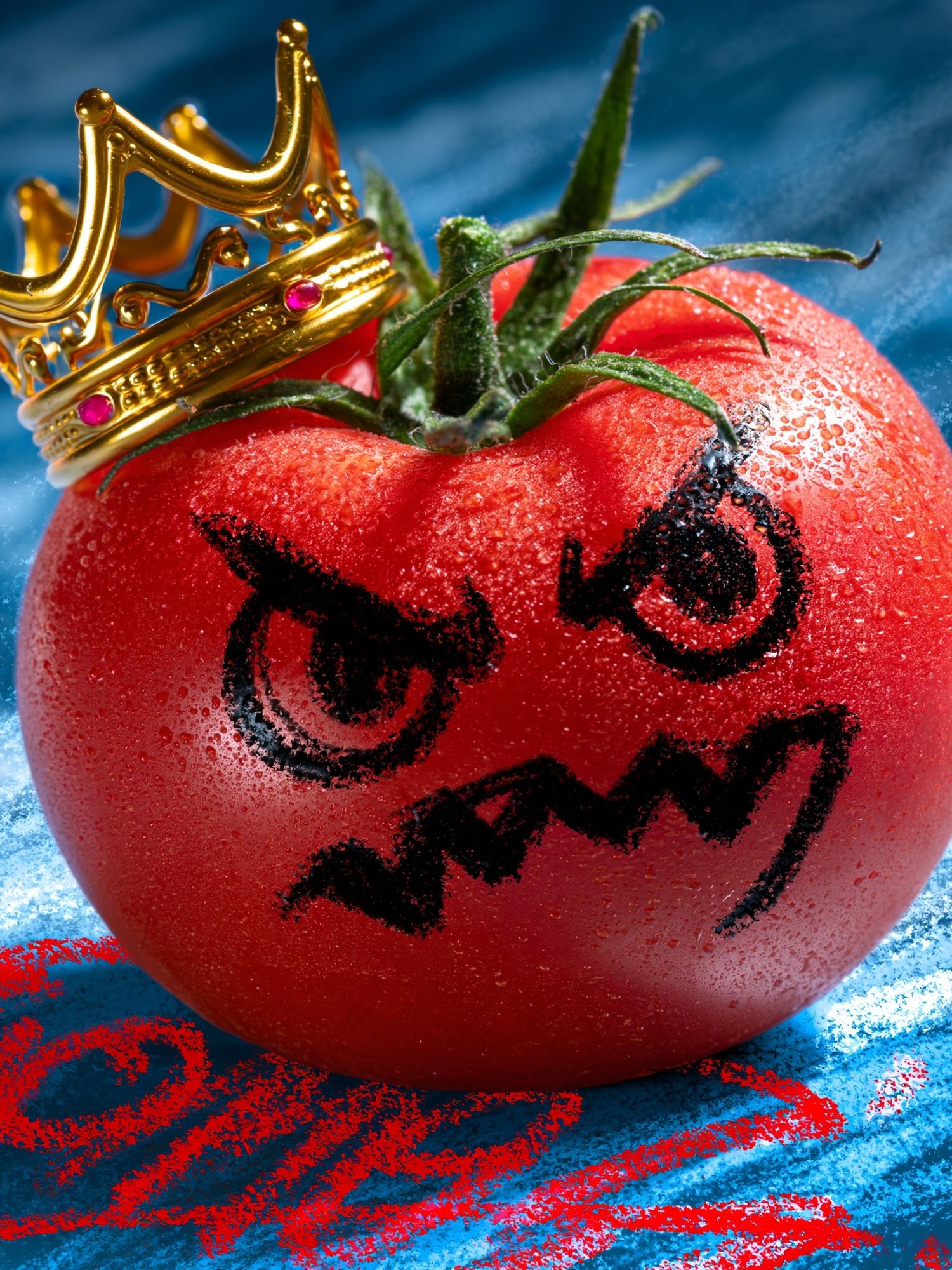 Crowned Tomato Surreal Print. poster detail