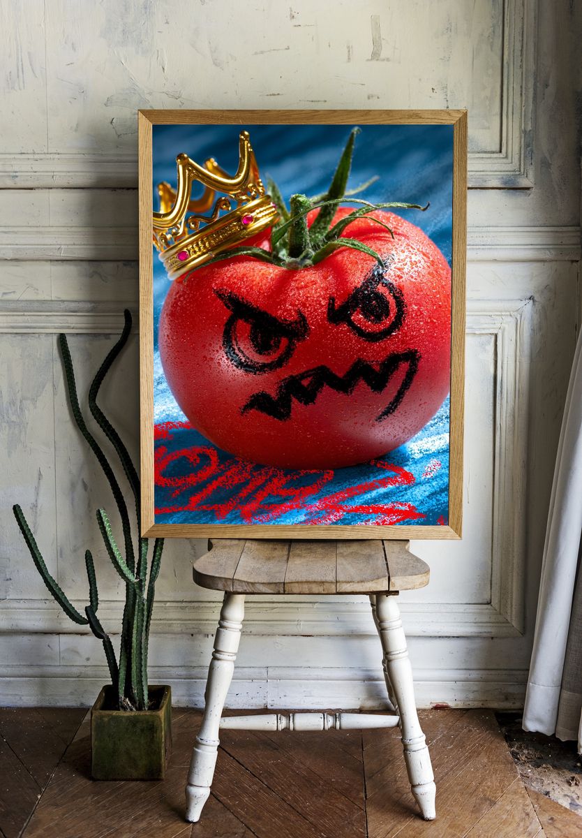 Crowned Tomato Surreal Print. — room view 1