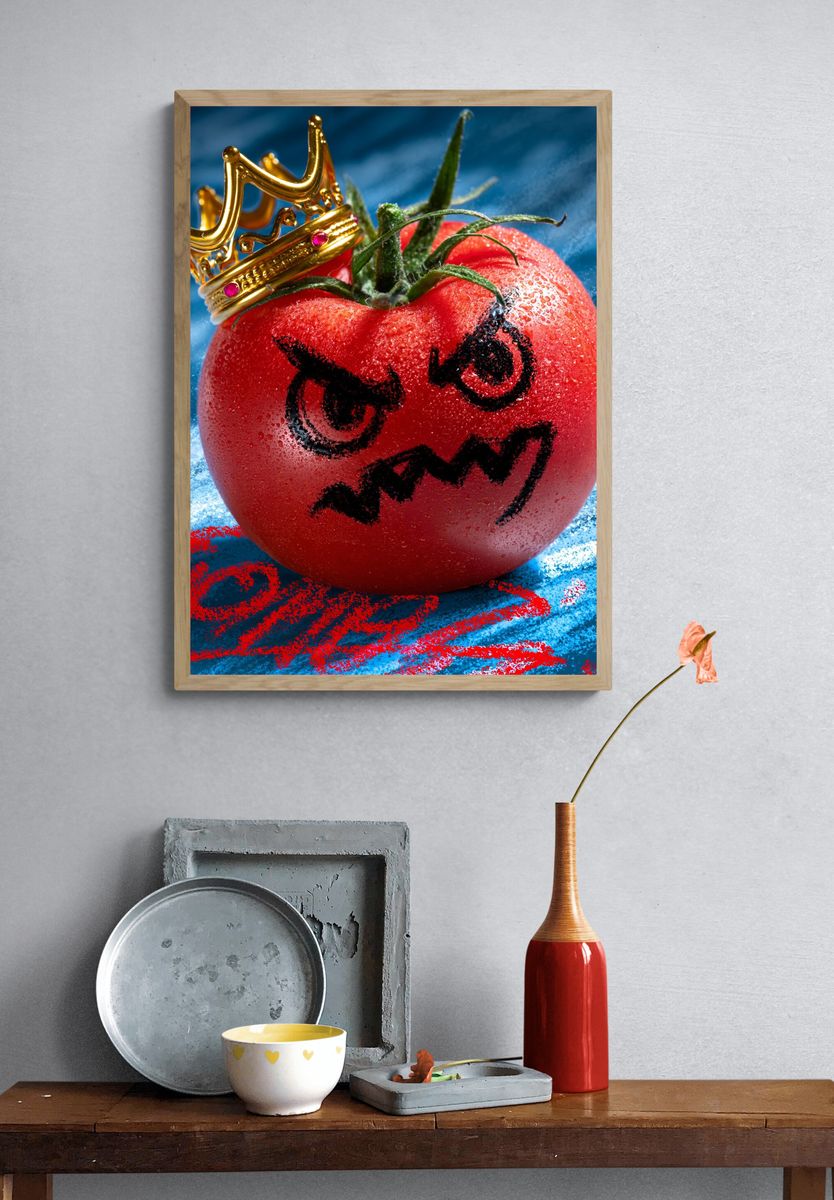 Crowned Tomato Surreal Print. — room view 3