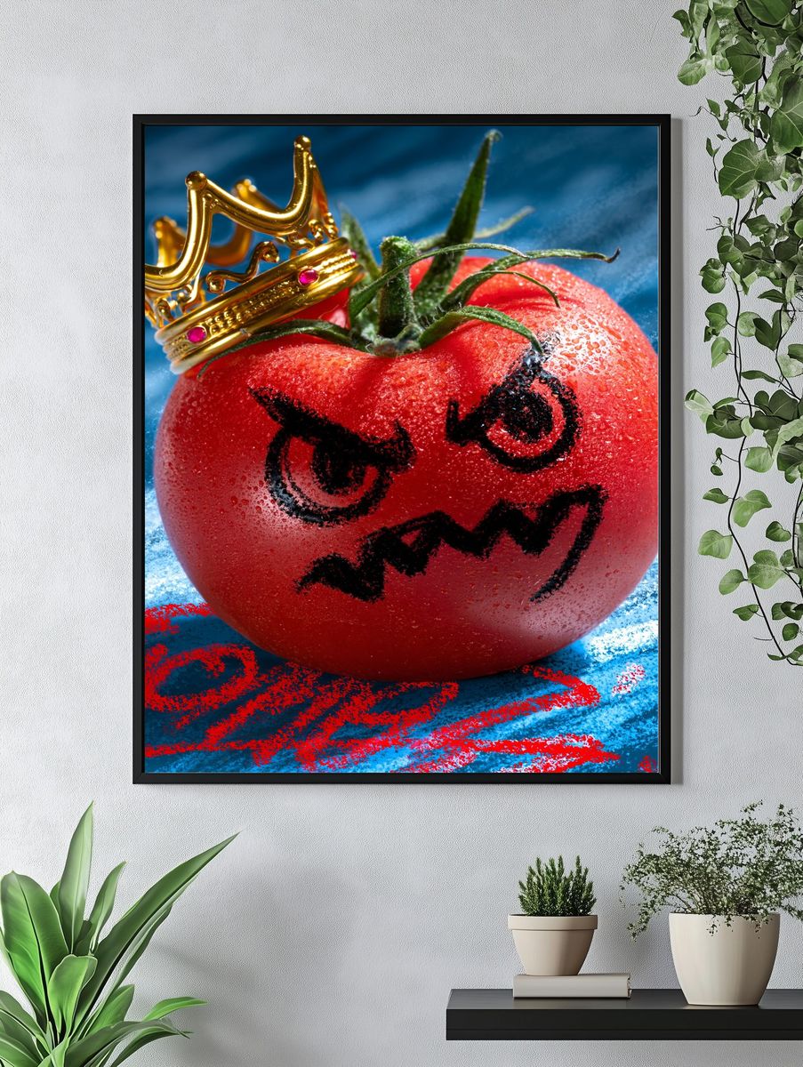 Crowned Tomato Surreal Print. — room view 4