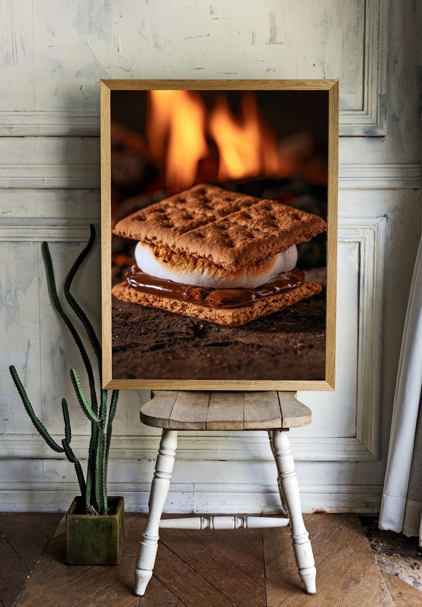Campfire S'mores Photography Poster. — room view 1
