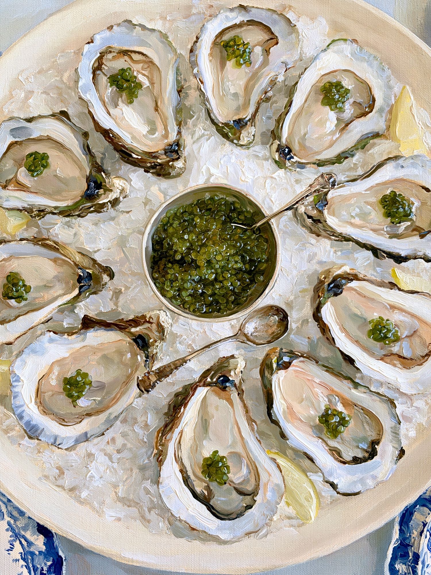 Oysters on Ice Food-Drink Print. poster detail